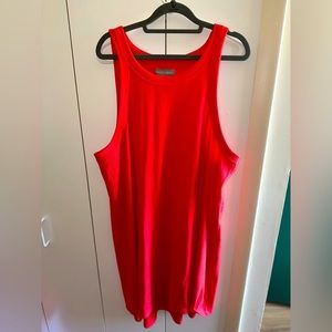 Ribbed tank top style red dress
